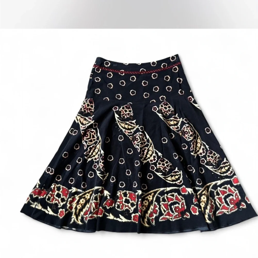 Boho Flare Skirt | Ethnic Print | High Waist | Size 6 - Picture 1 of 3